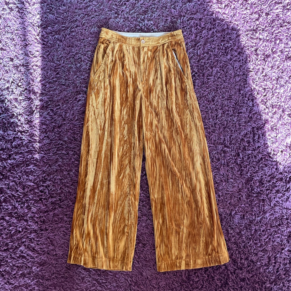 Free People gold velvet pants